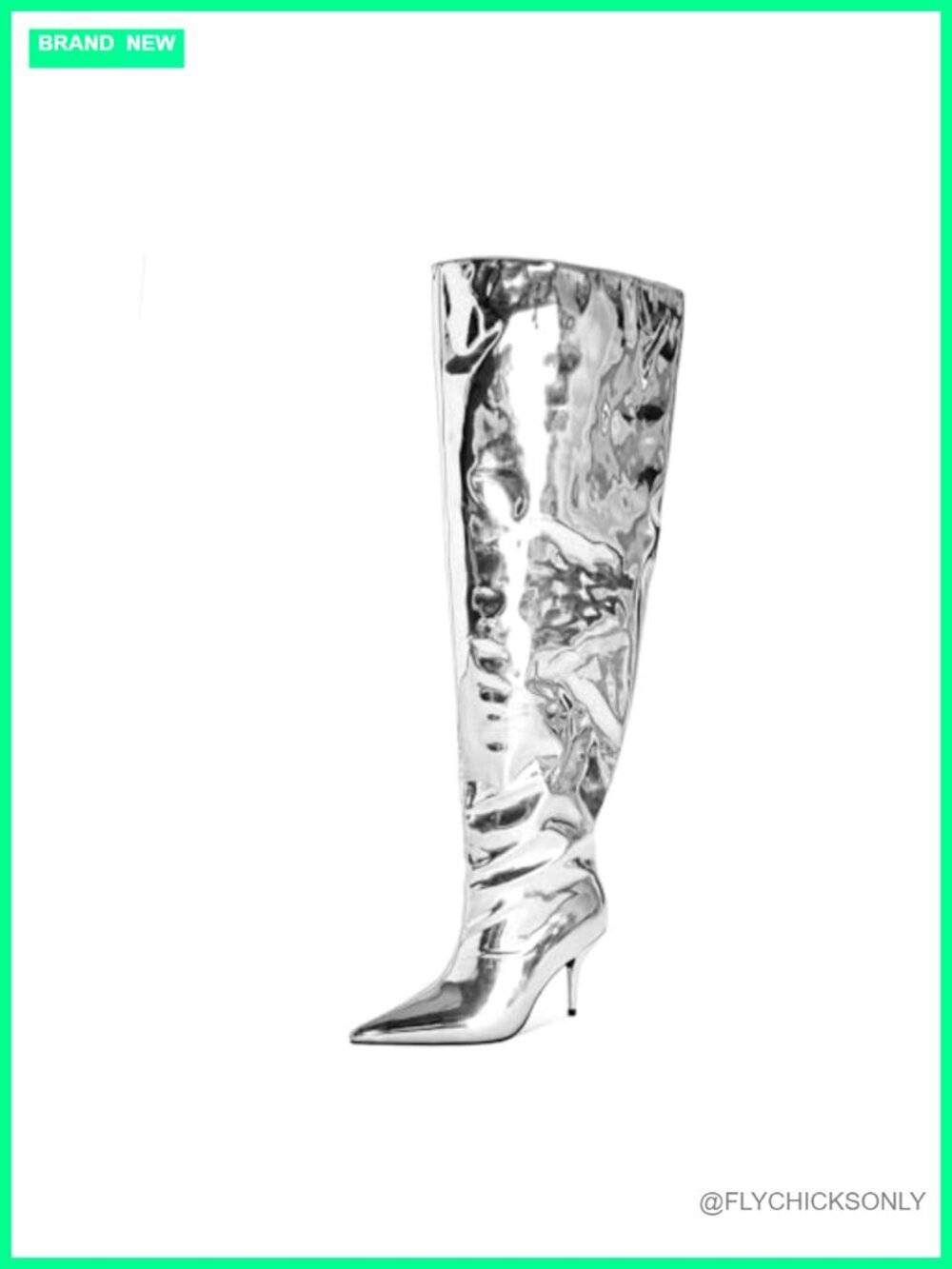Wide Calf Thigh High Heeled Boots Pointed Toe Pull-On Over the Knee